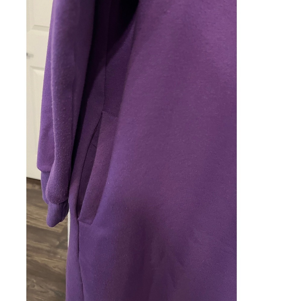 Haute Edition Purple V-Neck Sweatshirt Dress Long Sleeve L (1156) - Picture 13 of 15